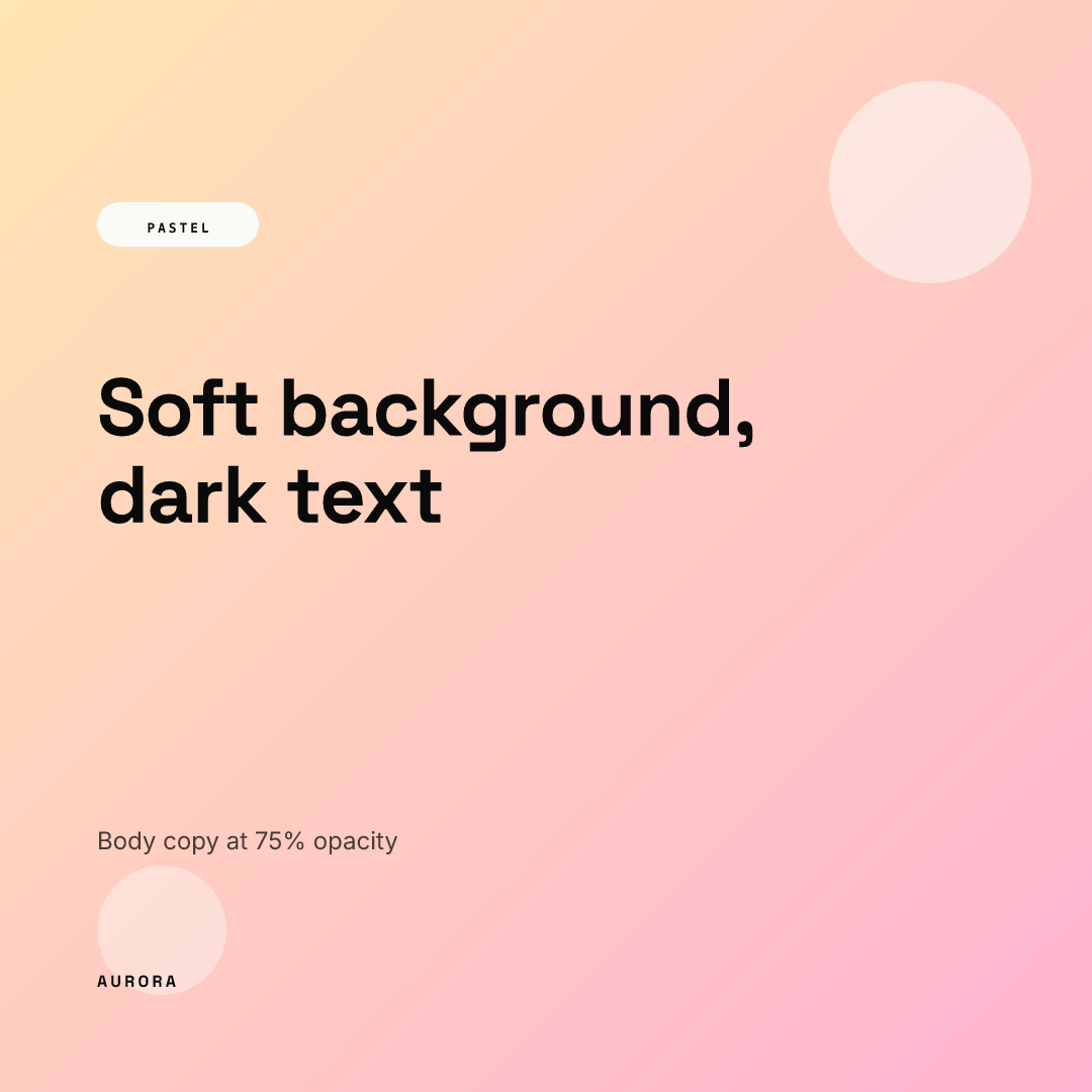 Square post rendered from our AURORA demo brand: dark headline on a peach to pink gradient with a smaller body line below it