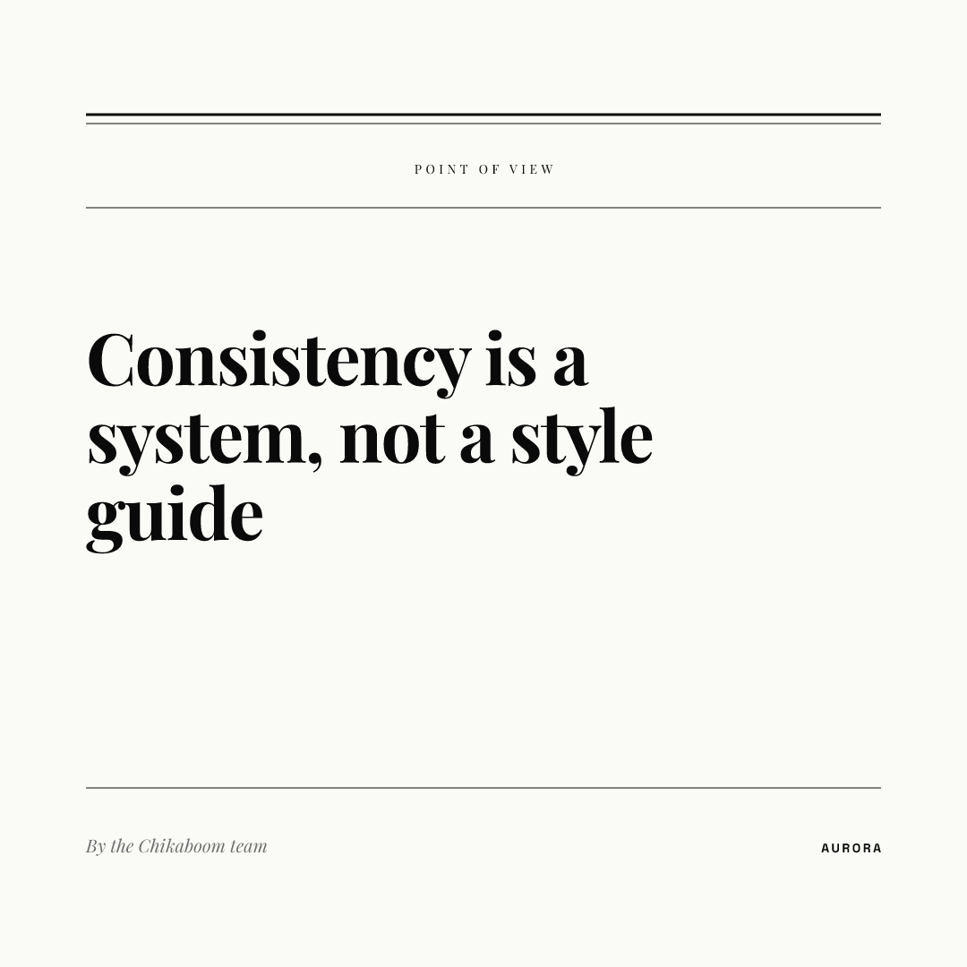 Square editorial post rendered from our AURORA demo brand: a small category label, a serif headline stating an opinion and a byline