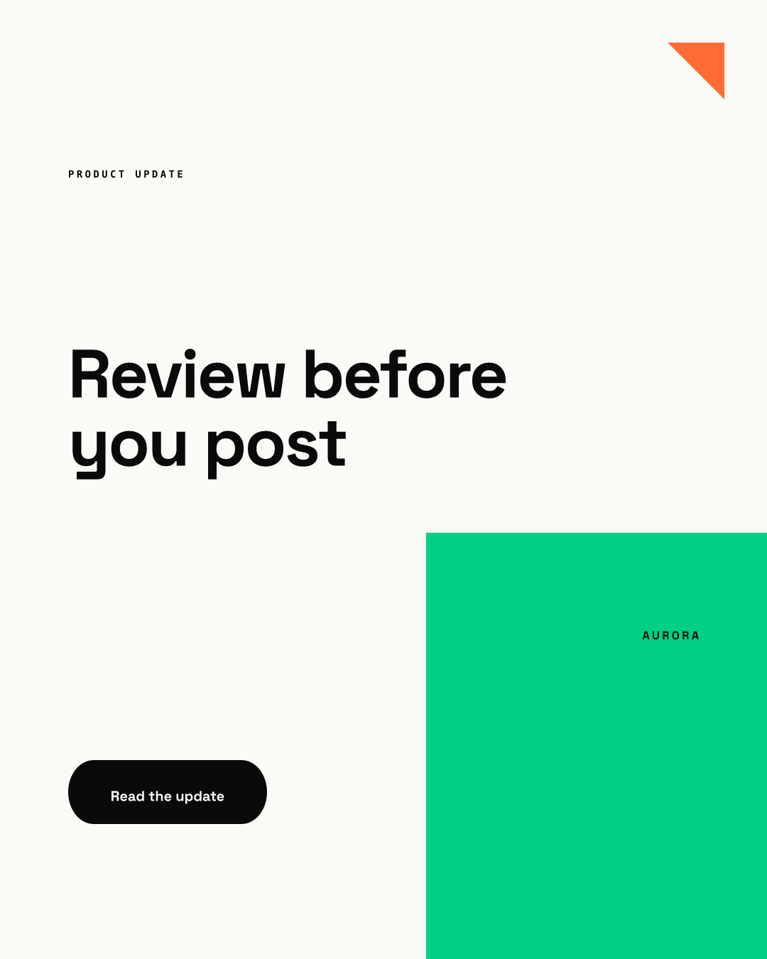 The same template at 1080 x 1350: the same label, headline and button, with more space above the headline and a taller green block on the lower right